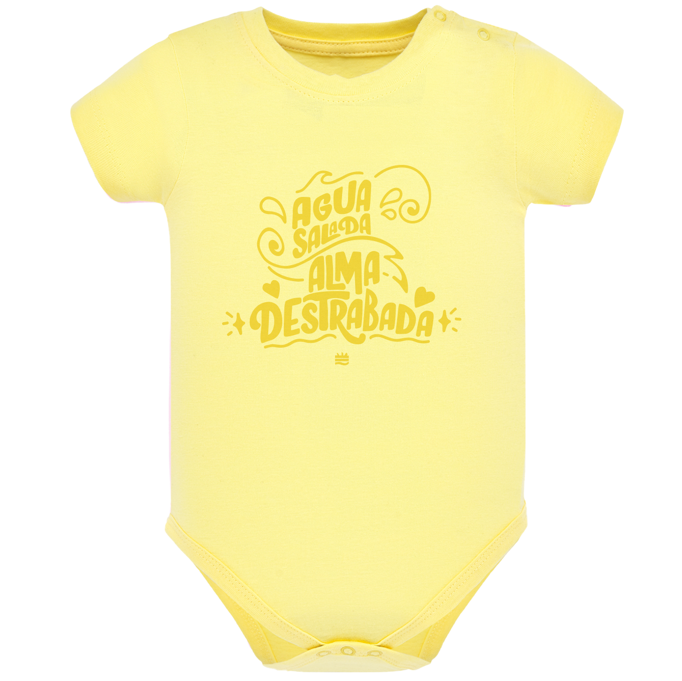 Body de bebé Amarillo ¨Agua salada, alma destrabada¨ Opción 2