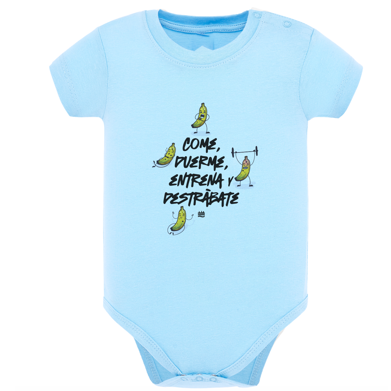 Body de bebé Azul ¨Come, duerme, entrena, destrábate¨
