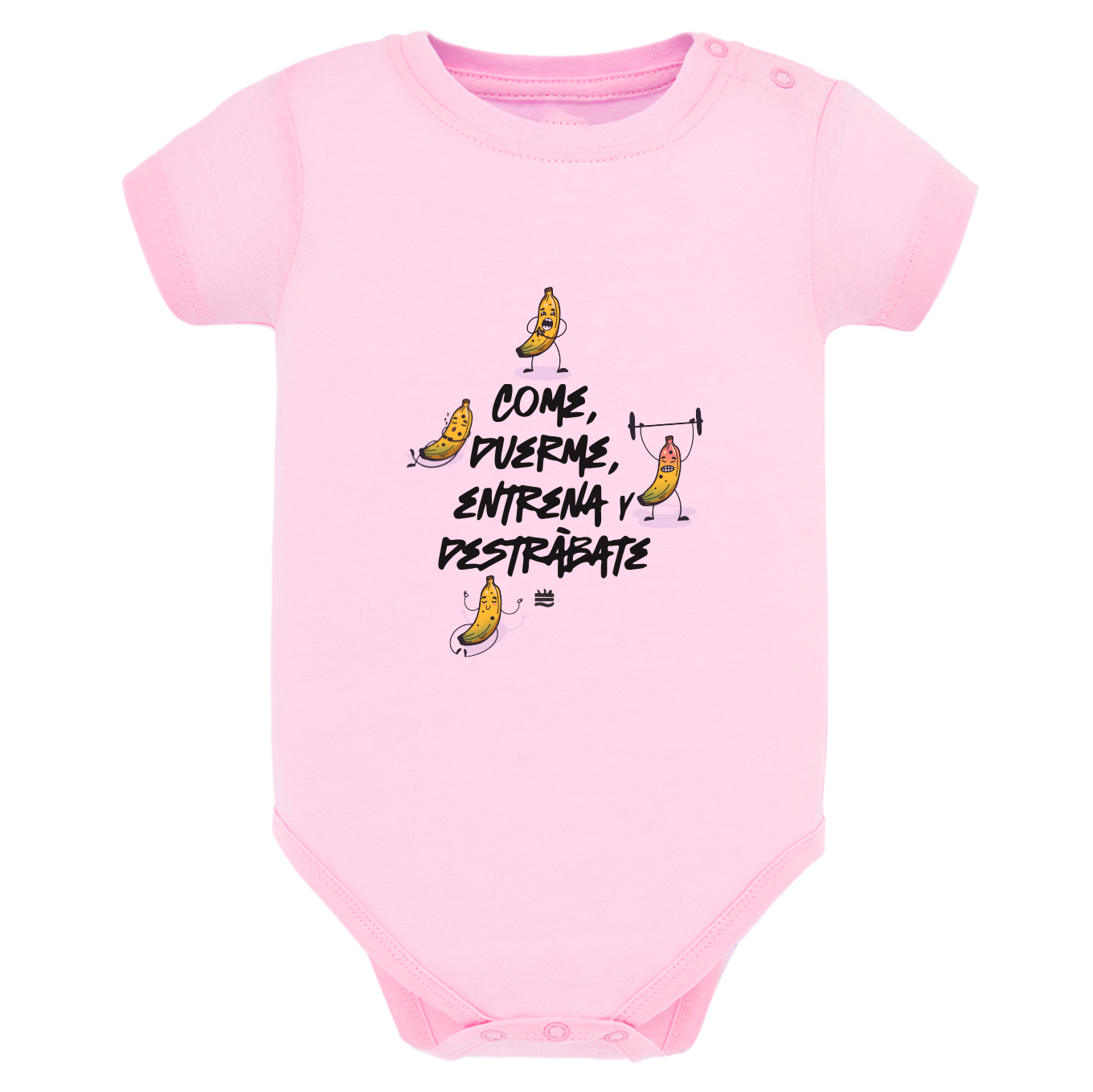 Body de bebé Rosa ¨Come, duerme, entrena, destrábate¨