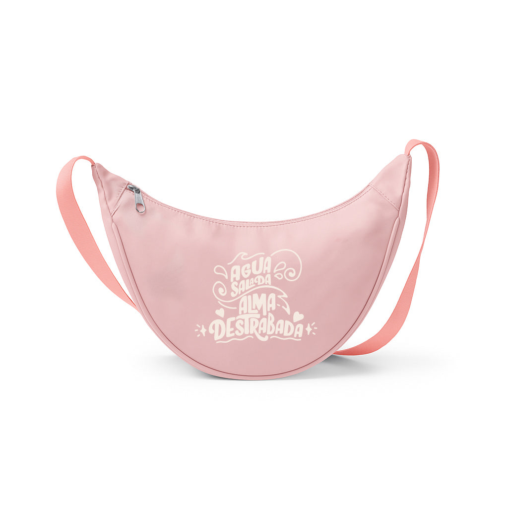 Bolso bandolera Rosa "Agua salada, alma destrabada"