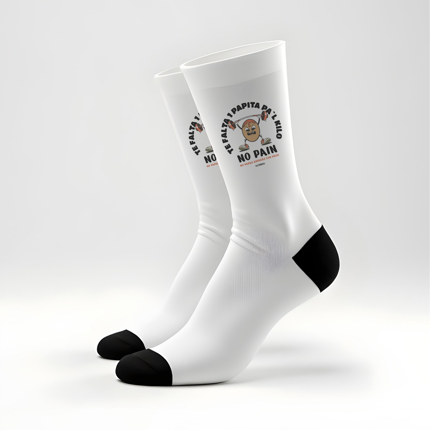 Calcetines ''No pain, no papas arrugás con mojo''
