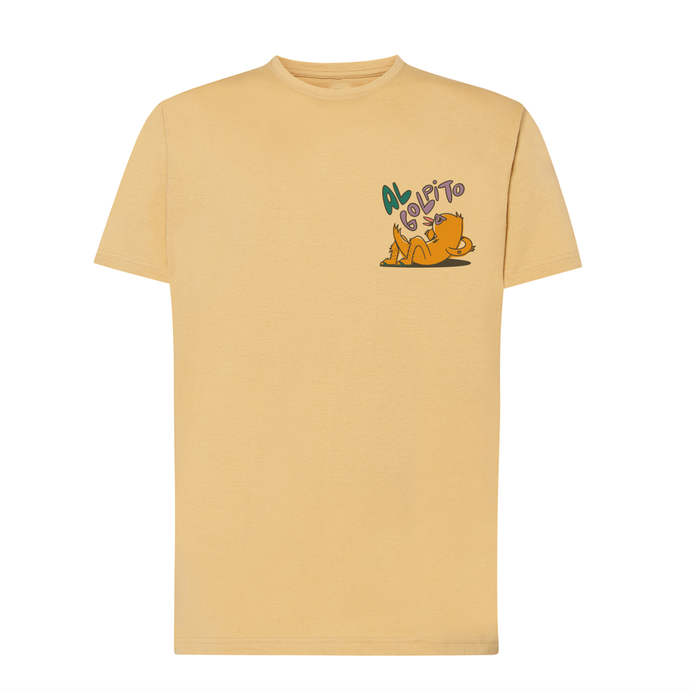 Camiseta corte regular amarilla ''Al golpito" Opción 2