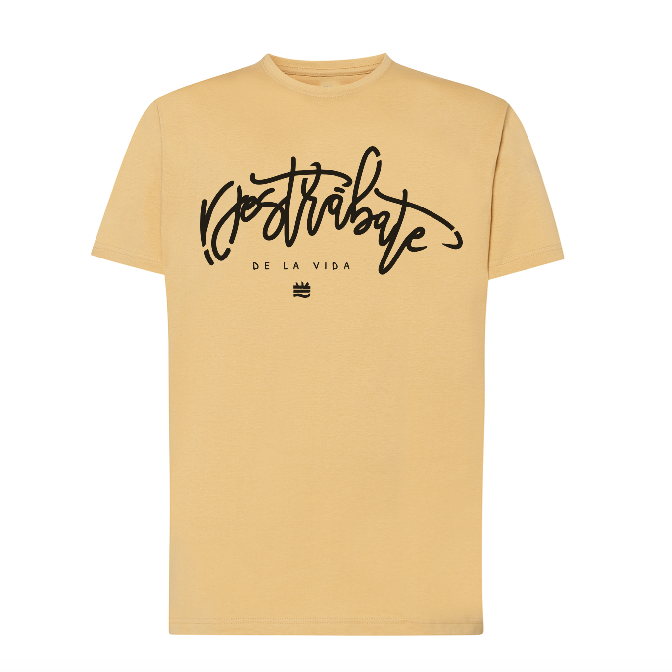Camiseta corte regular amarilla ''Destrábate de la vida"