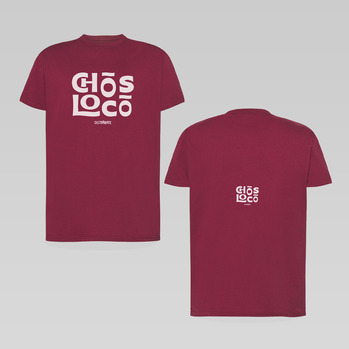 Camiseta corte regular burdeos "Chos loco" Opción 2