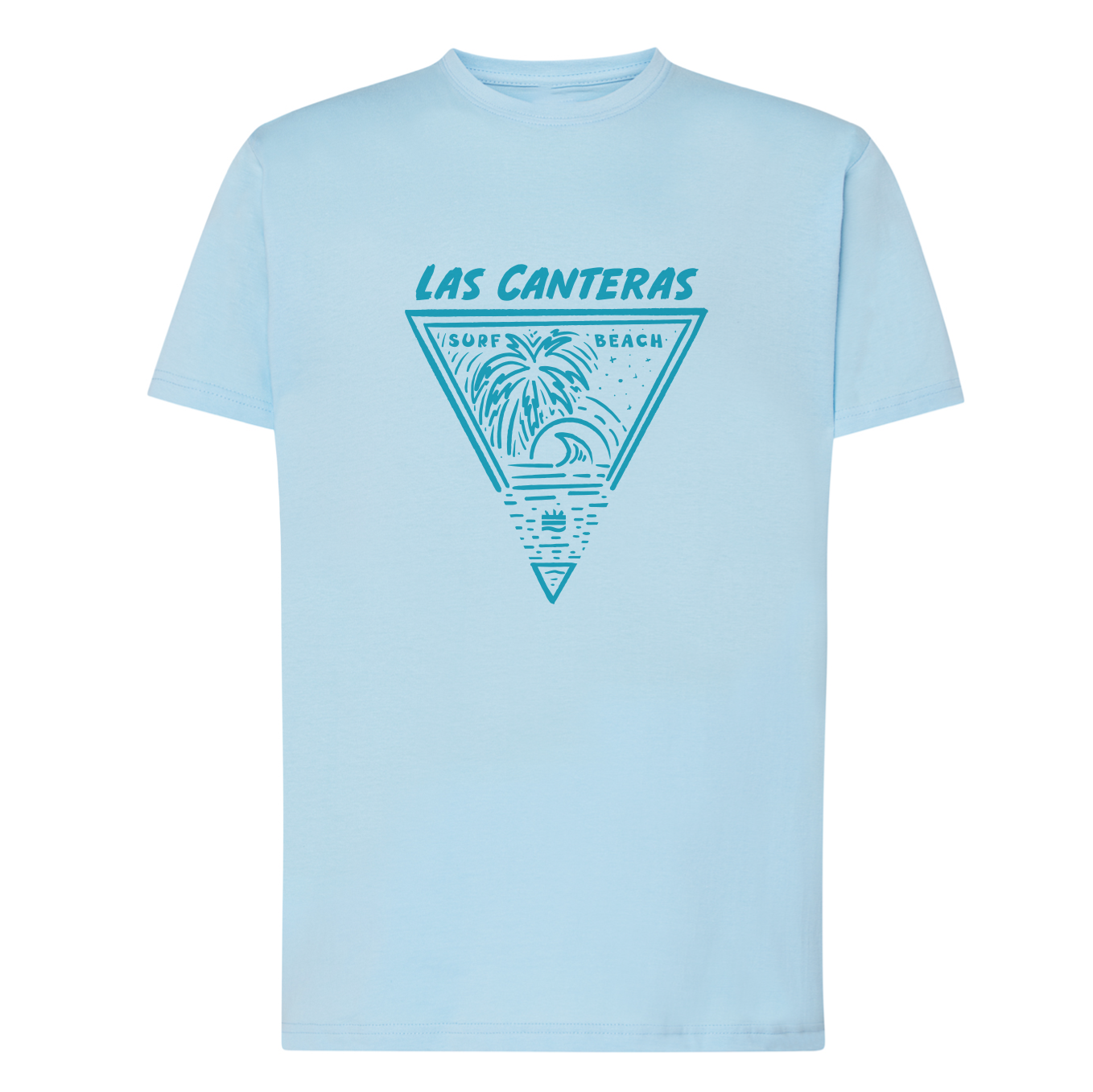 Camiseta corte regular celeste "Las Canteras" Opción 2