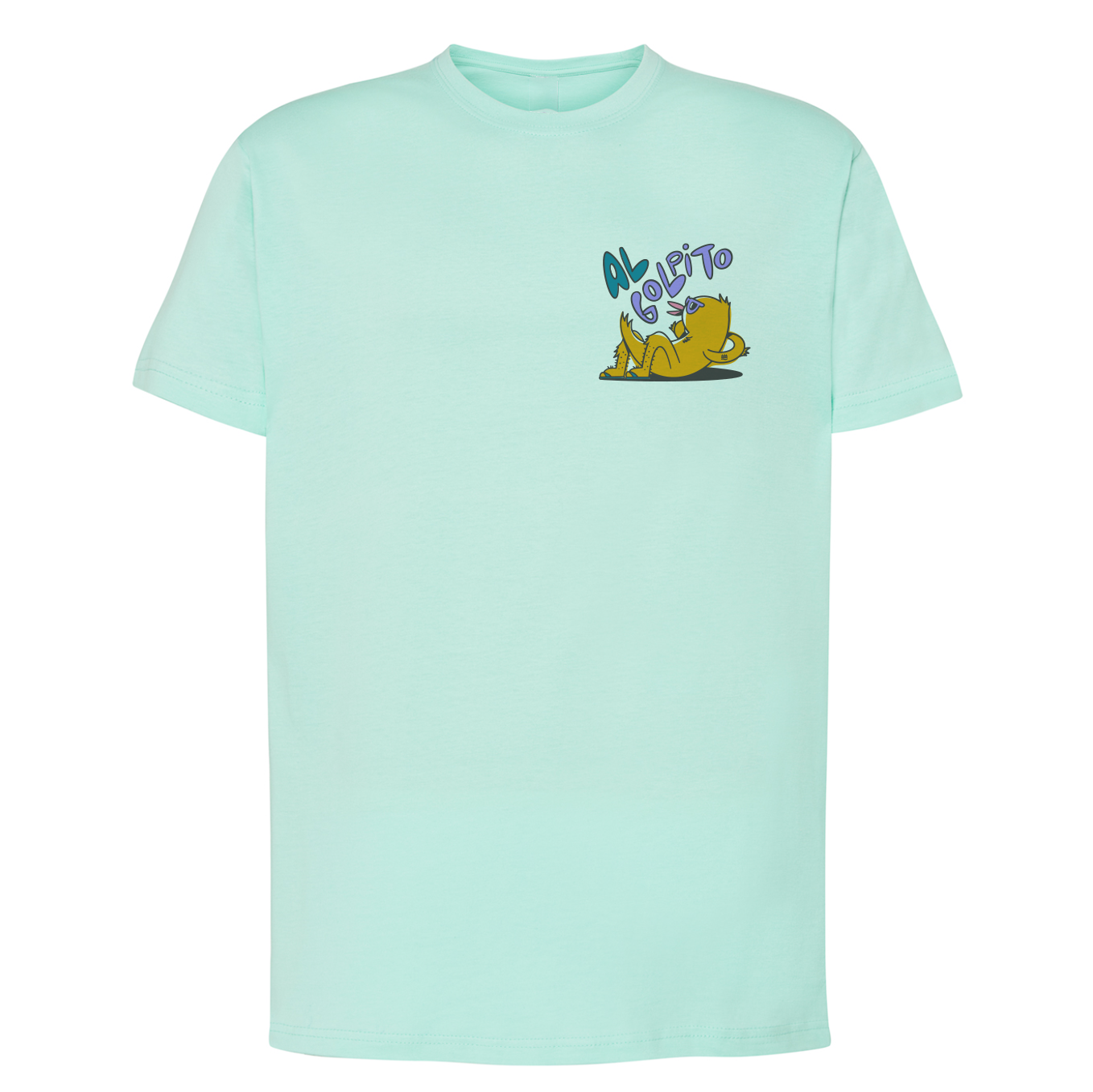 Camiseta corte regular verde claro ''Al golpito"
