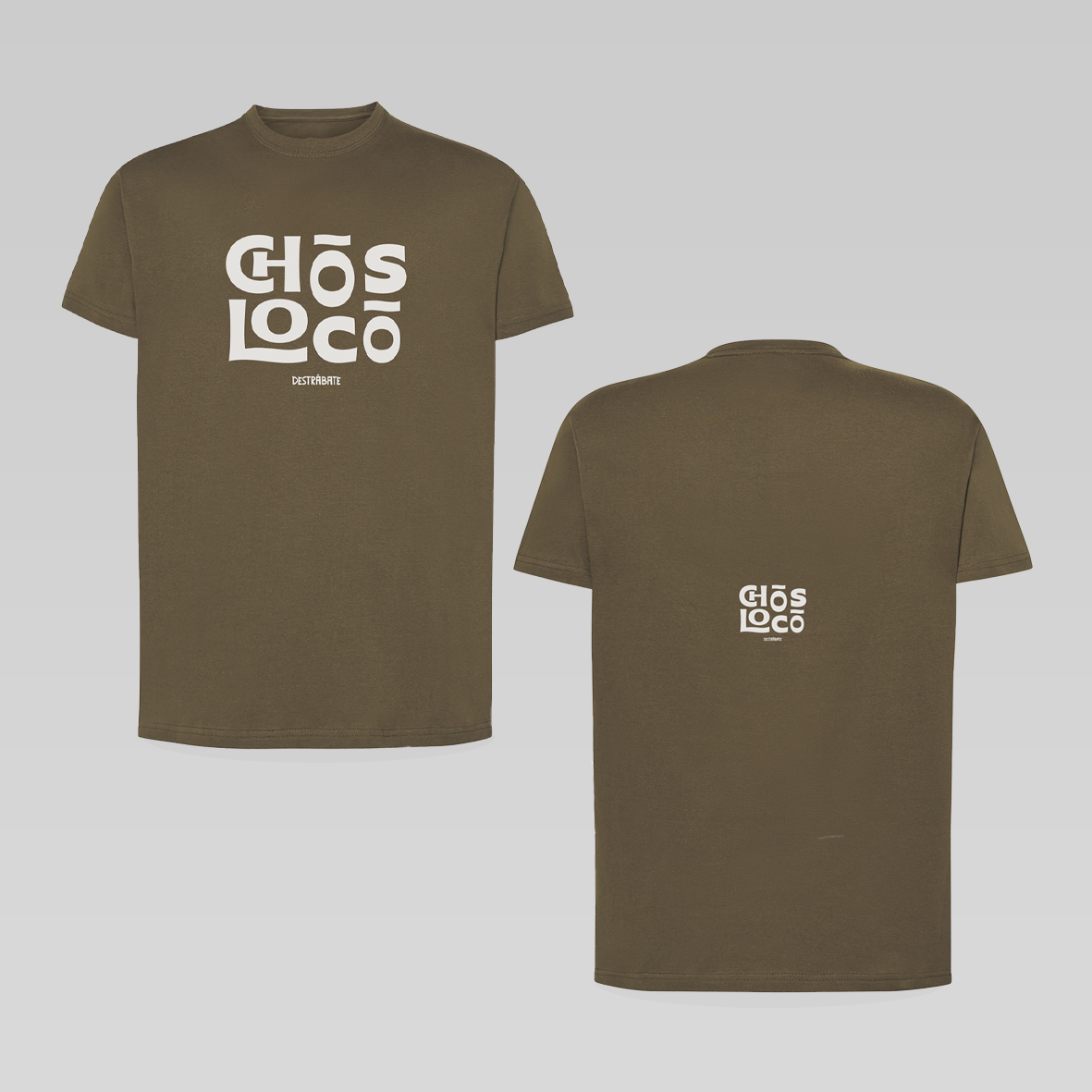 Camiseta corte regular verde militar ''Chos loco"