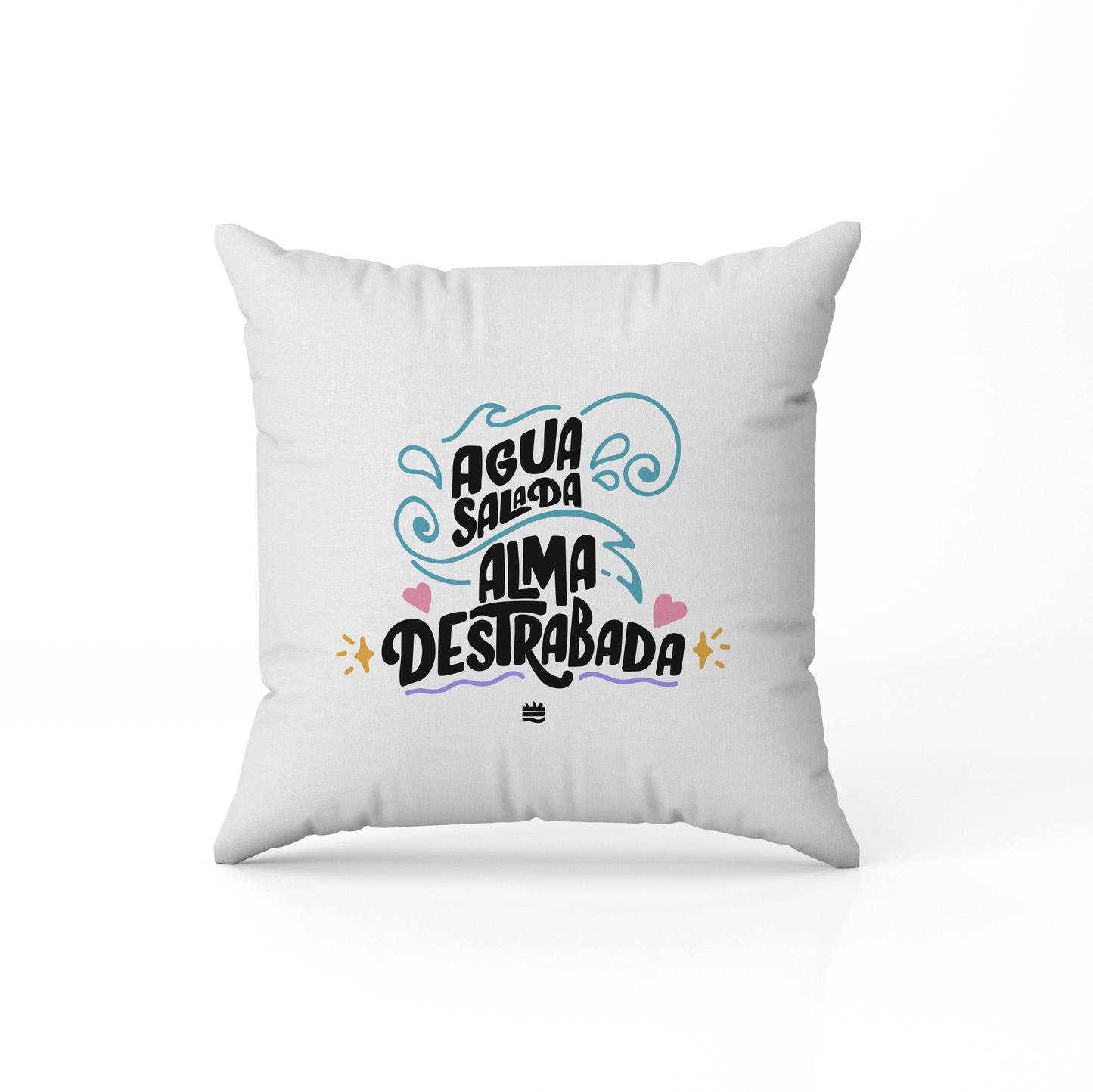 Cojín "Agua salada, alma destrabada"