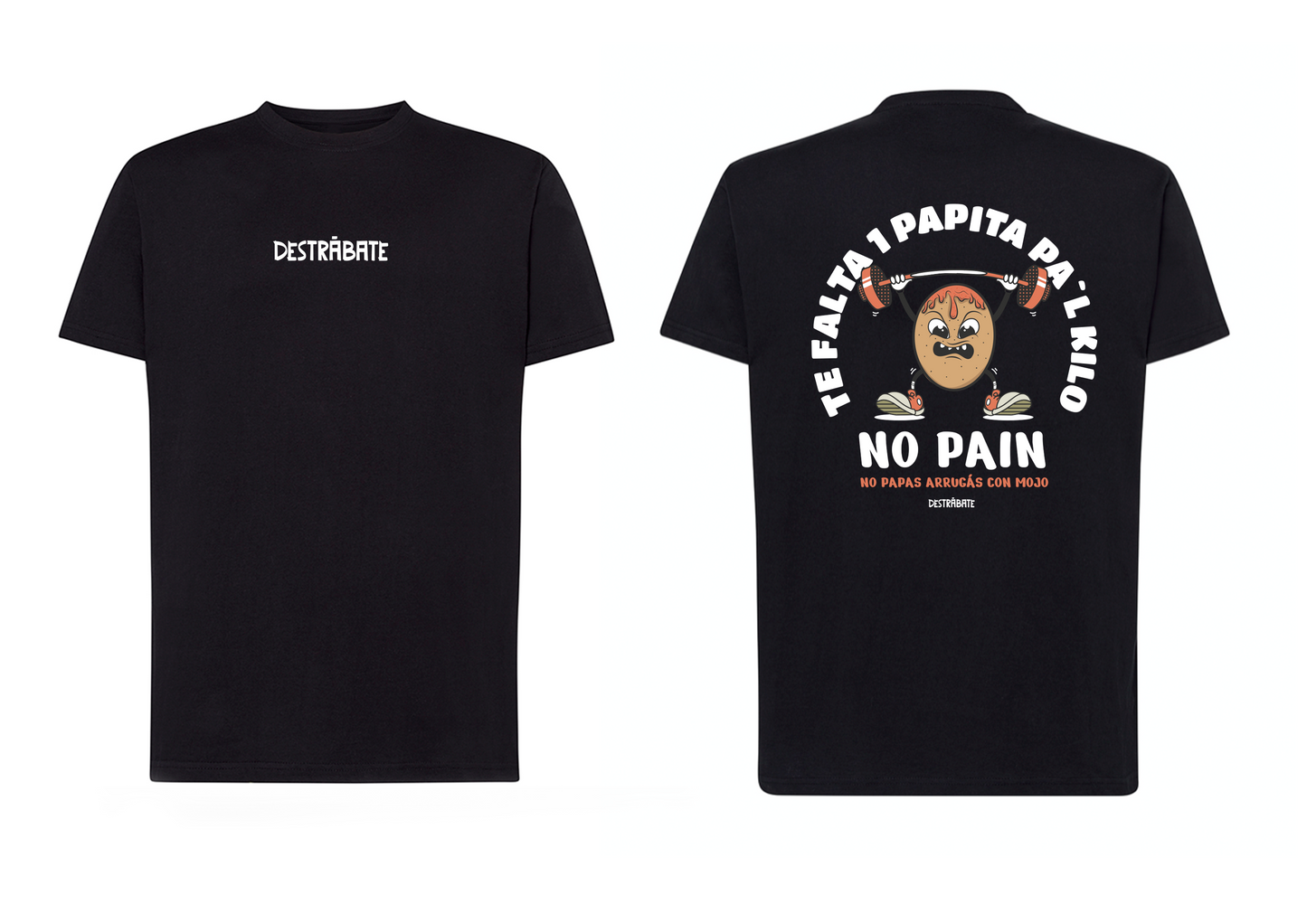 Camiseta ng regular ''No pain, no papas arrugás con mojo''