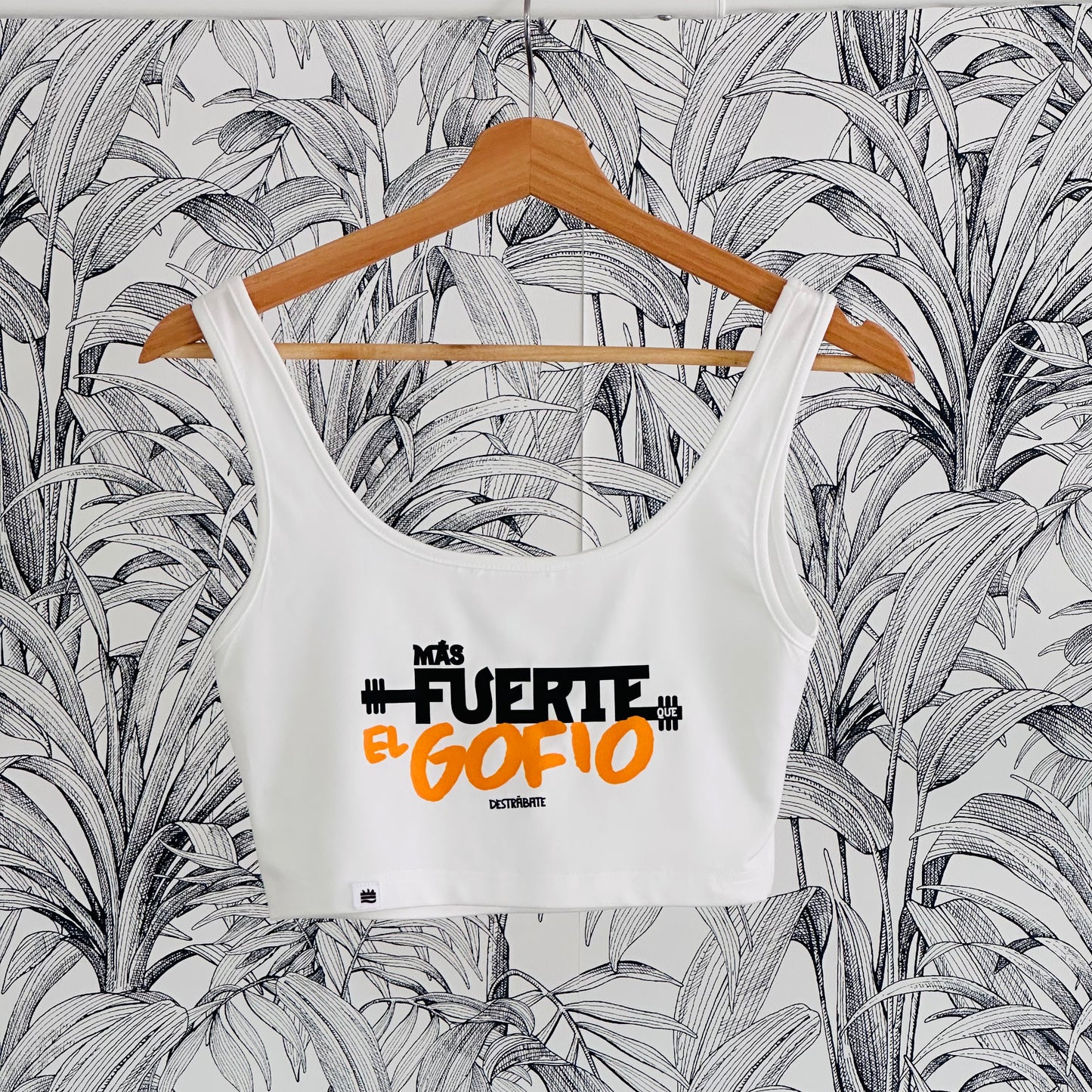 Top sin mangas Talla M BL ''Más fuerte que el gofio''