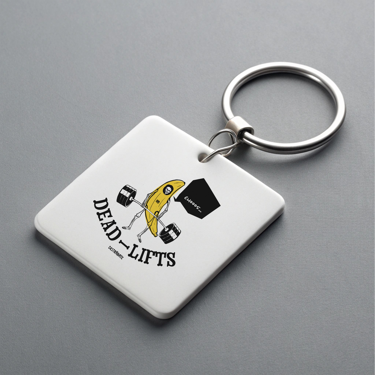 Llavero cuadrado ''Choss, peso muerto''