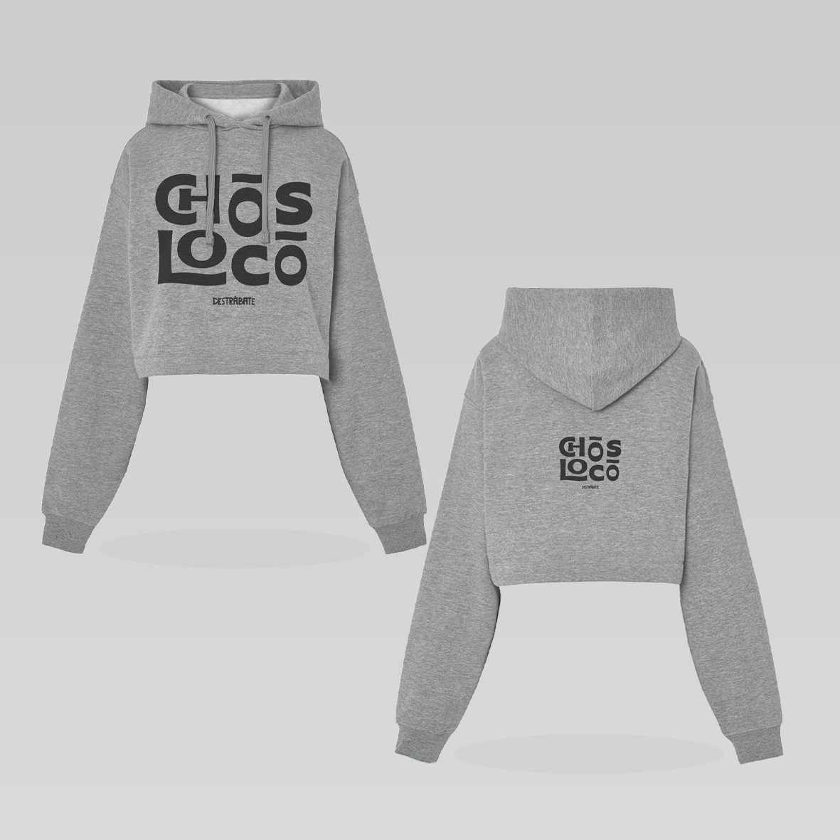 Sudadera crop gris ''Chos loco''