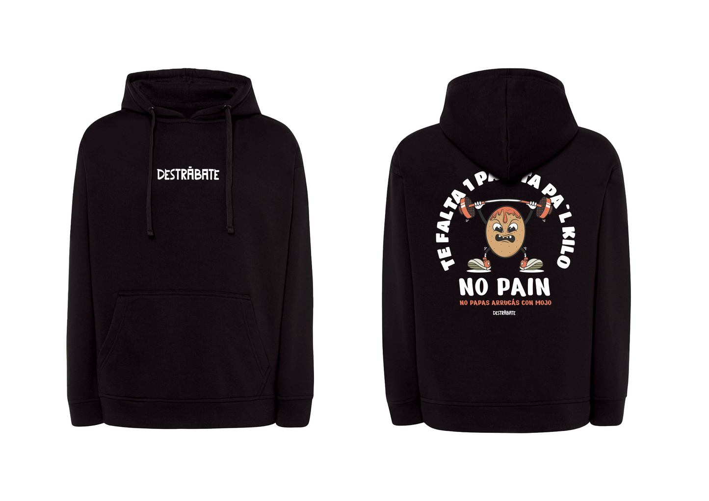 Sudadera unisex ng ''No pain, no papas arrugás con mojo''