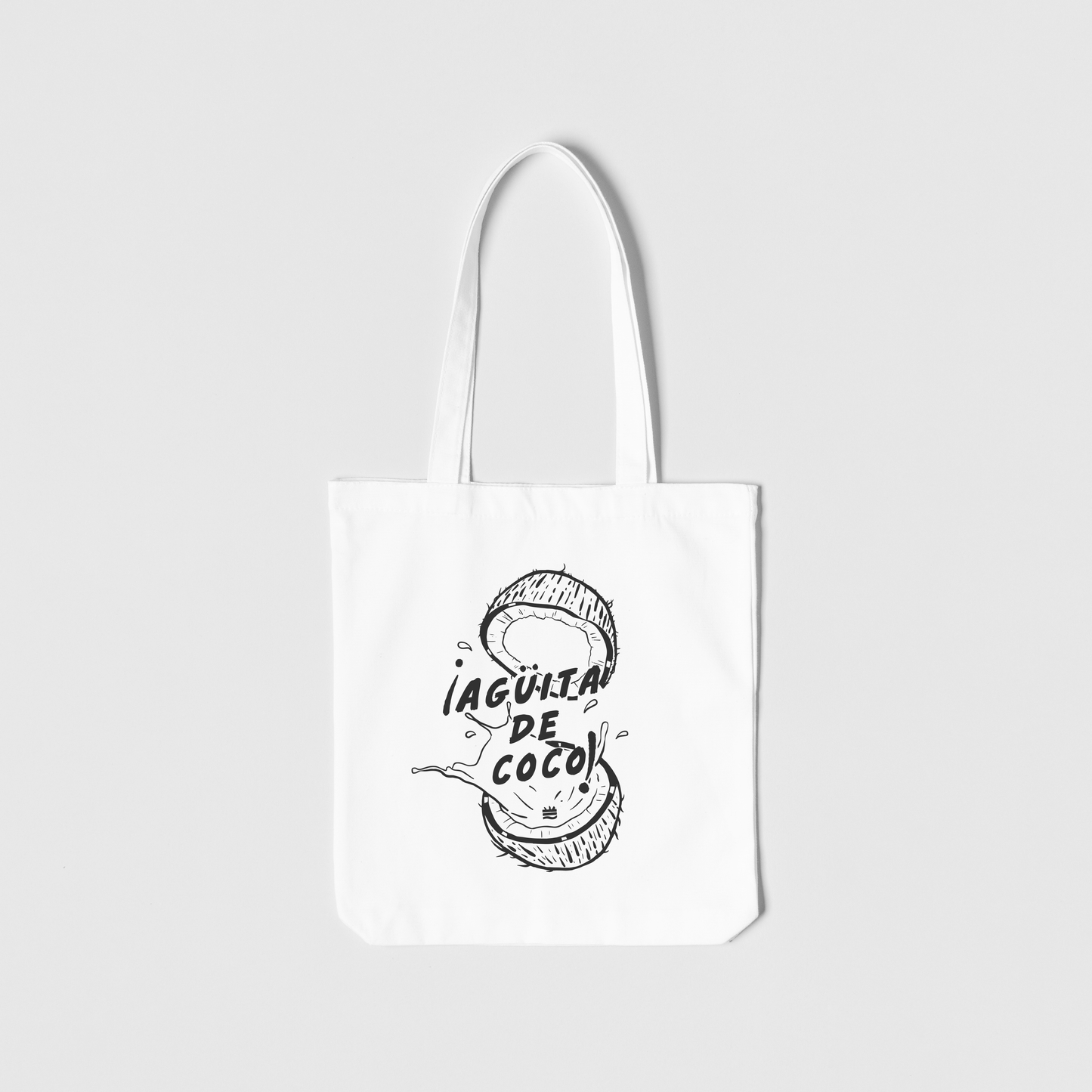 Totebag blanca ''Agüita de coco" Opción 2