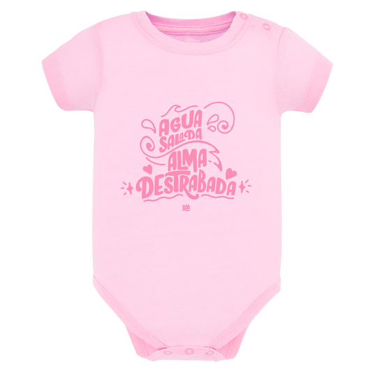 Body de bebé Rosa ¨Agua salada, alma destrabada¨ Opción 2