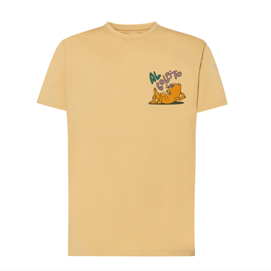 Camiseta corte regular amarilla ''Al golpito" Opción 2