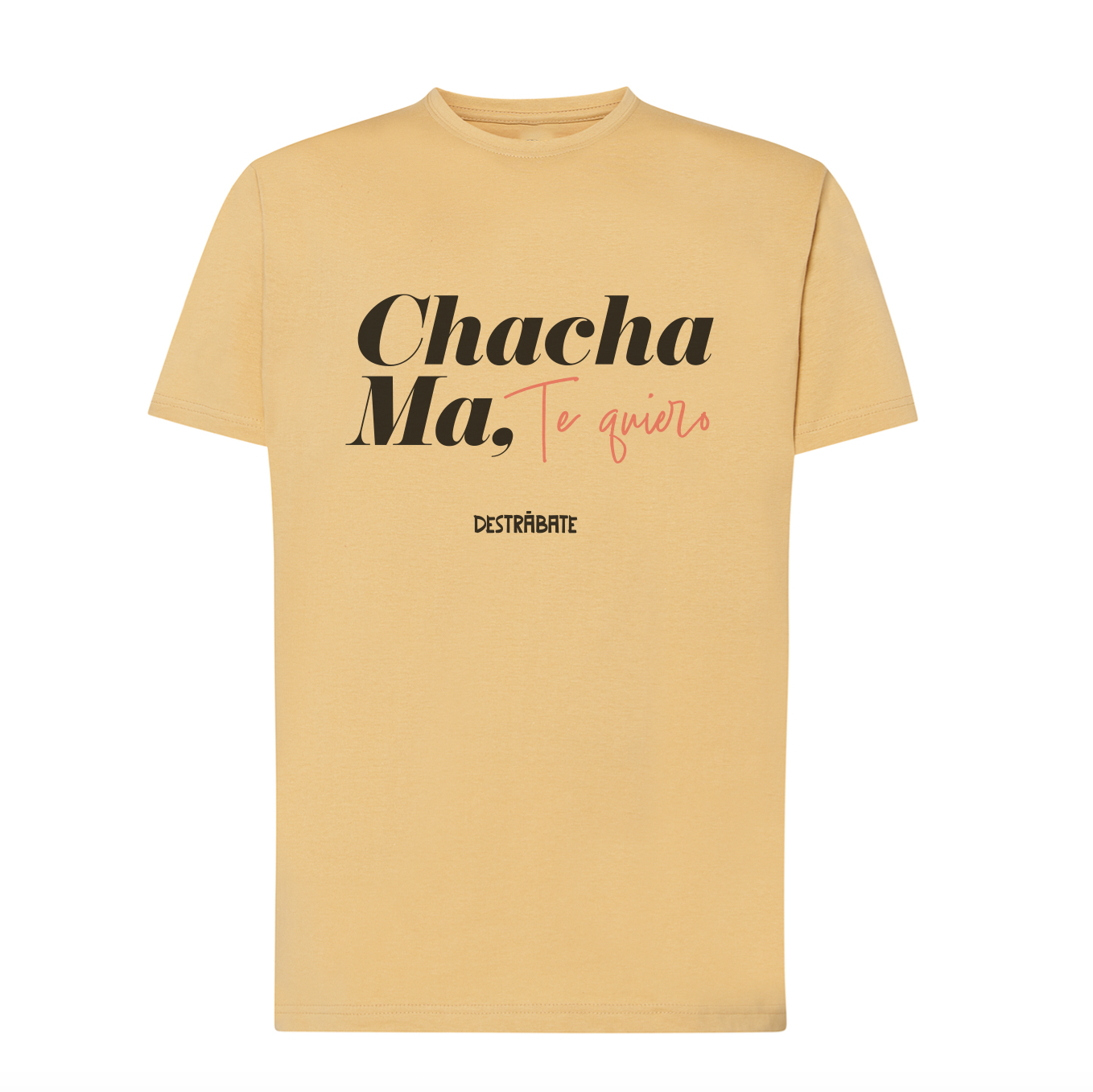 Camiseta corte regular amarilla ''Chacha ma, te quiero"