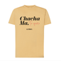 Camiseta corte regular amarilla ''Chacha ma, te quiero"