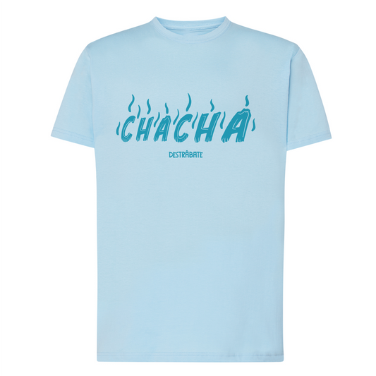 Camiseta corte regular celeste "Chacha" Opción 2