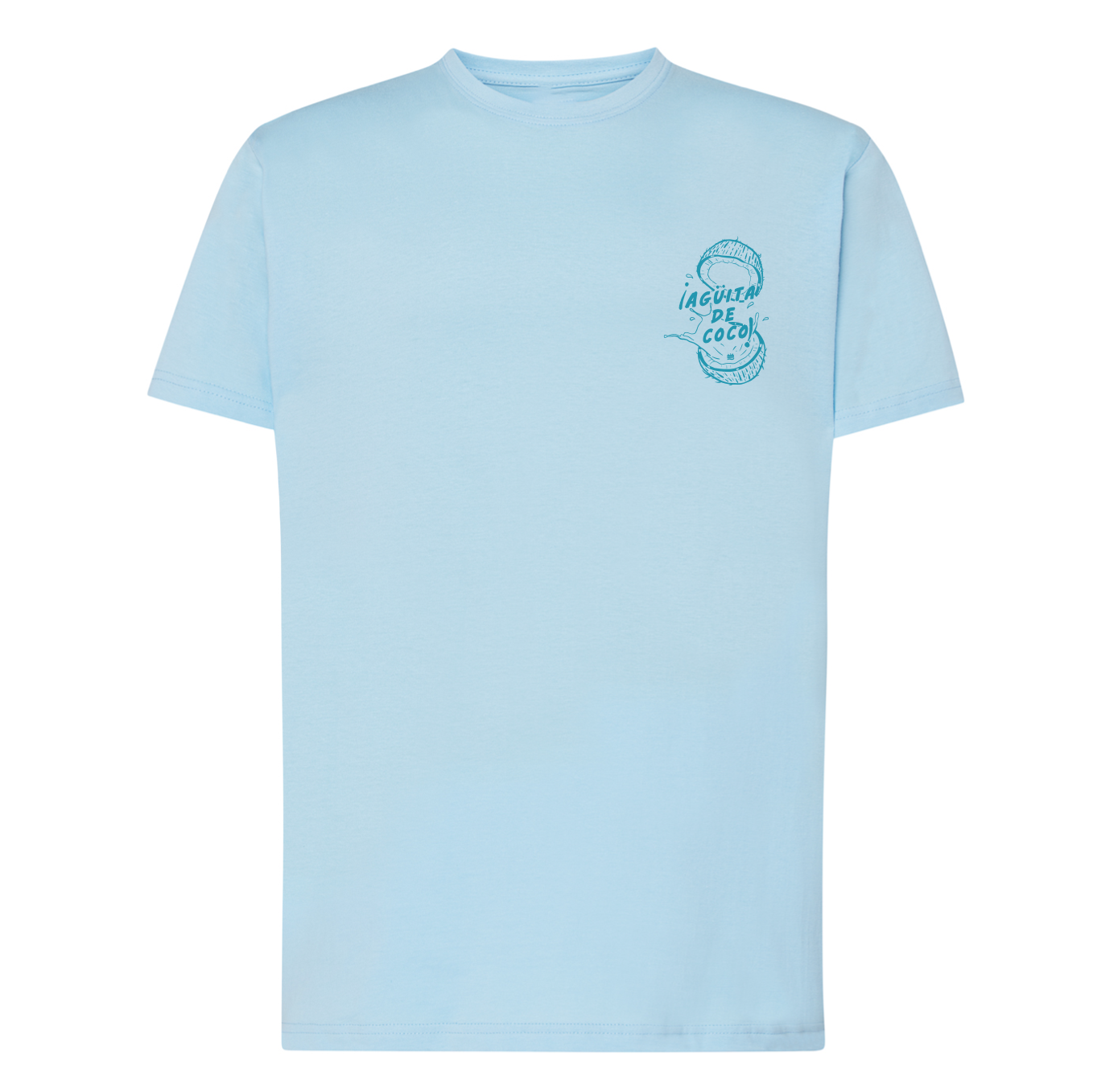 Camiseta corte regular celeste "Agüita de coco"  Opción 4