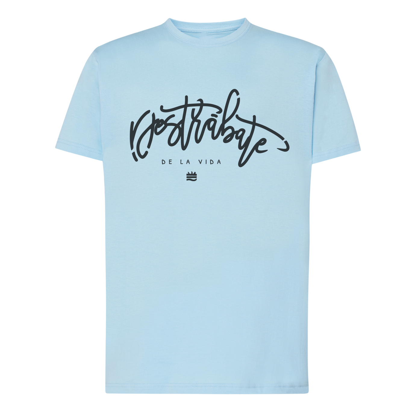 Camiseta corte regular celeste "Destrábate"