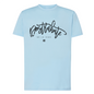 Camiseta corte regular celeste "Destrábate"