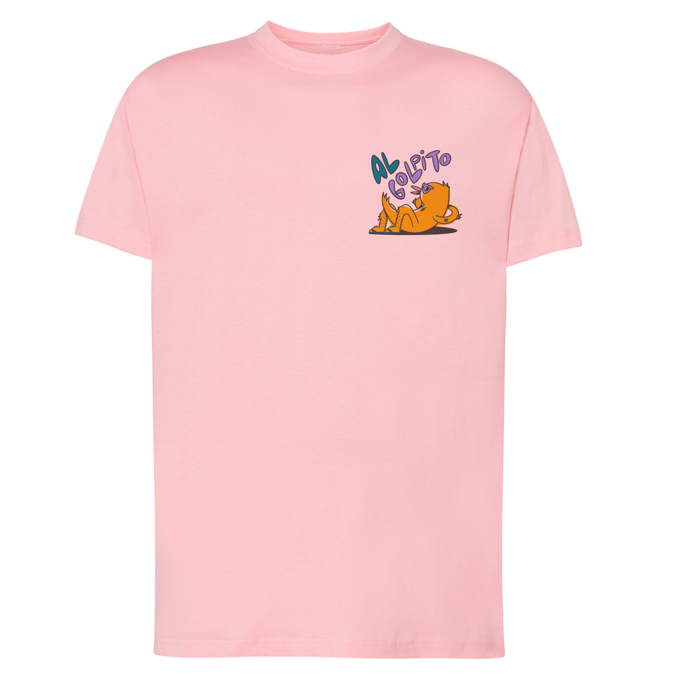 Camiseta corte regular rosa "Al golpito"
