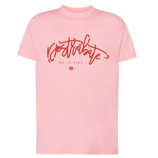 Camiseta corte regular rosa ''Destrábate de la vida"