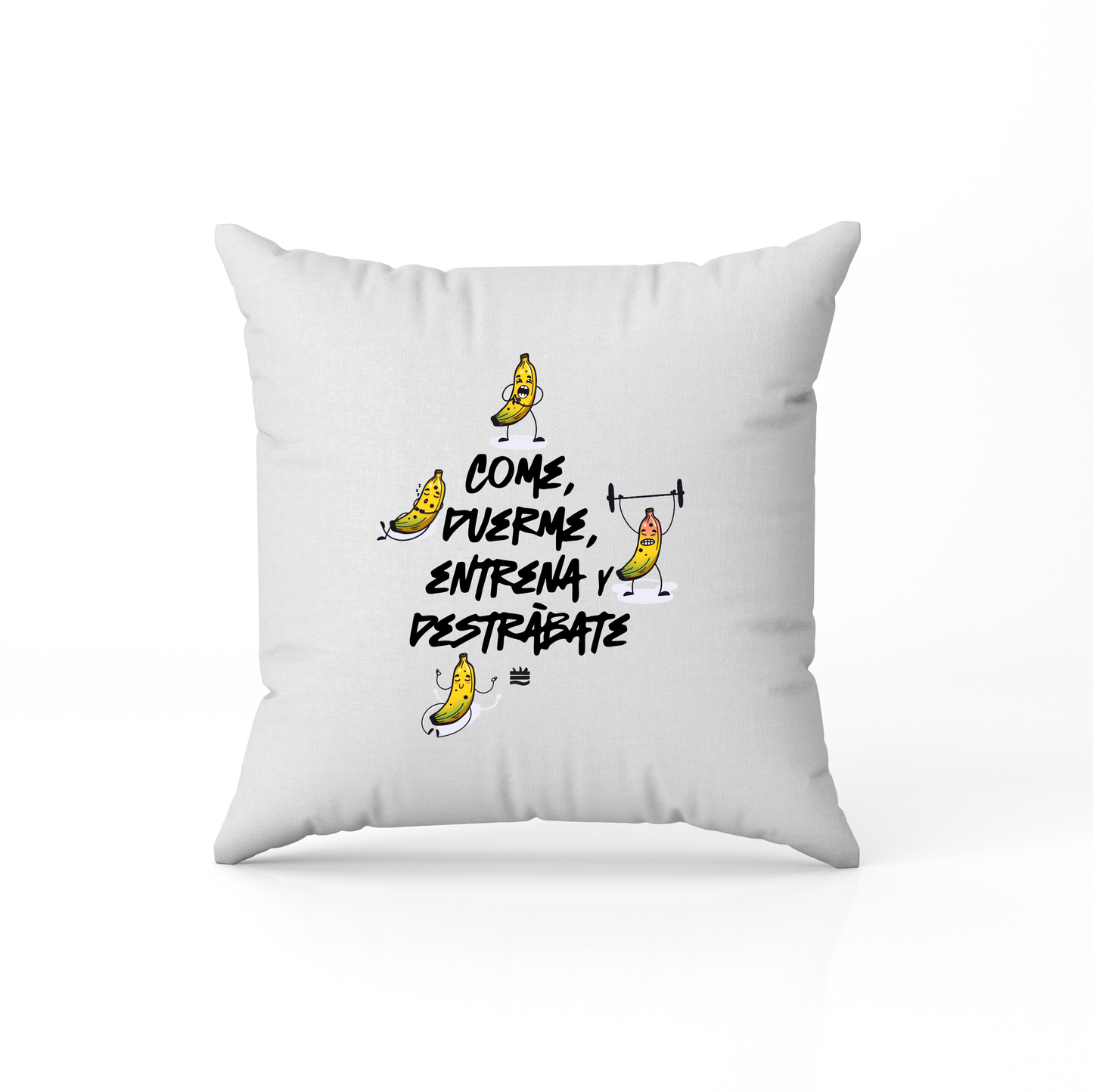 Cojín "Come, duerme, entrena, destrábate"