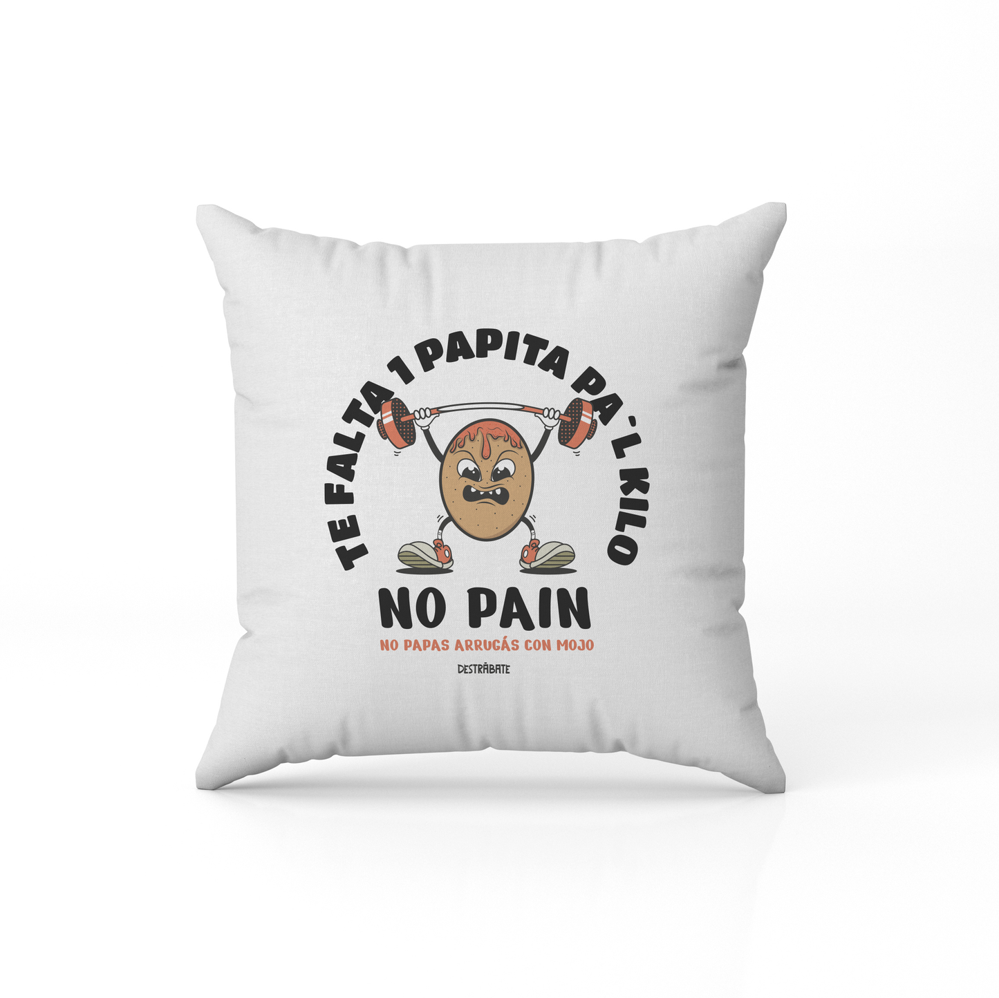 Cojín ''No pain, no papas arrugás con mojo''