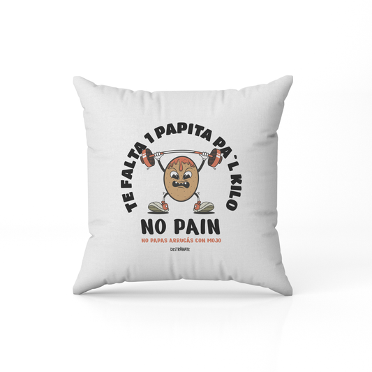 Cojín ''No pain, no papas arrugás con mojo''