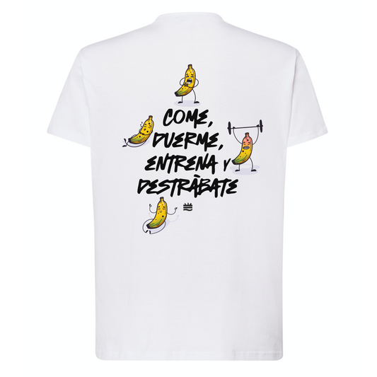 Camiseta regular bl ''Come, duerme, entrena y destrábate''