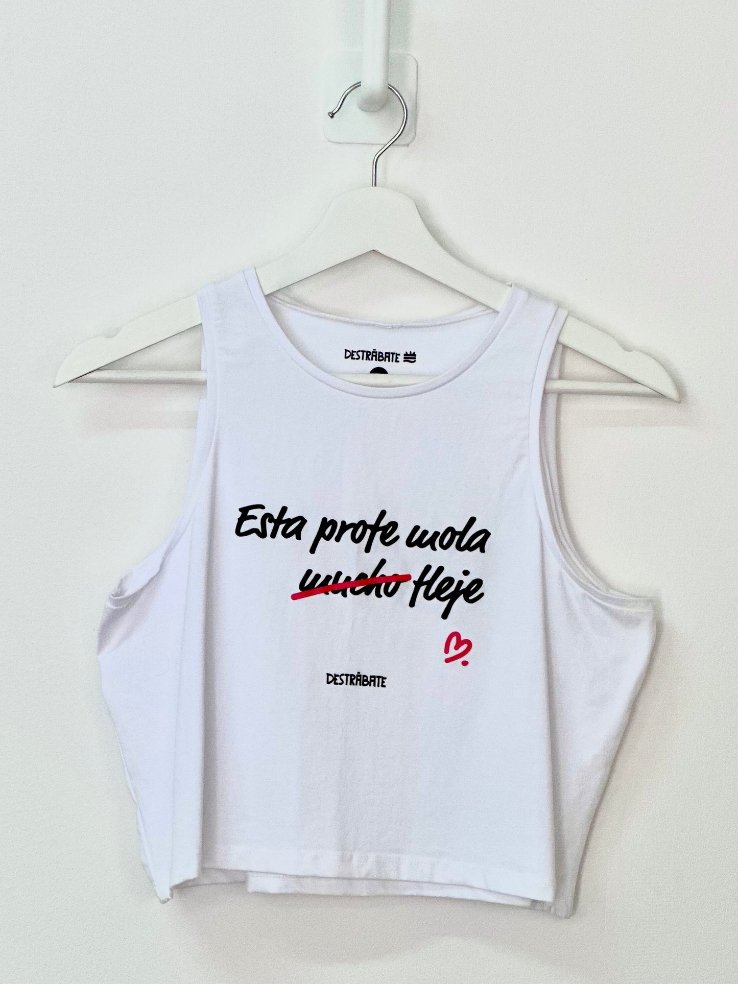 Top BL sin mangas "Esta profe mola fleje" Talla L