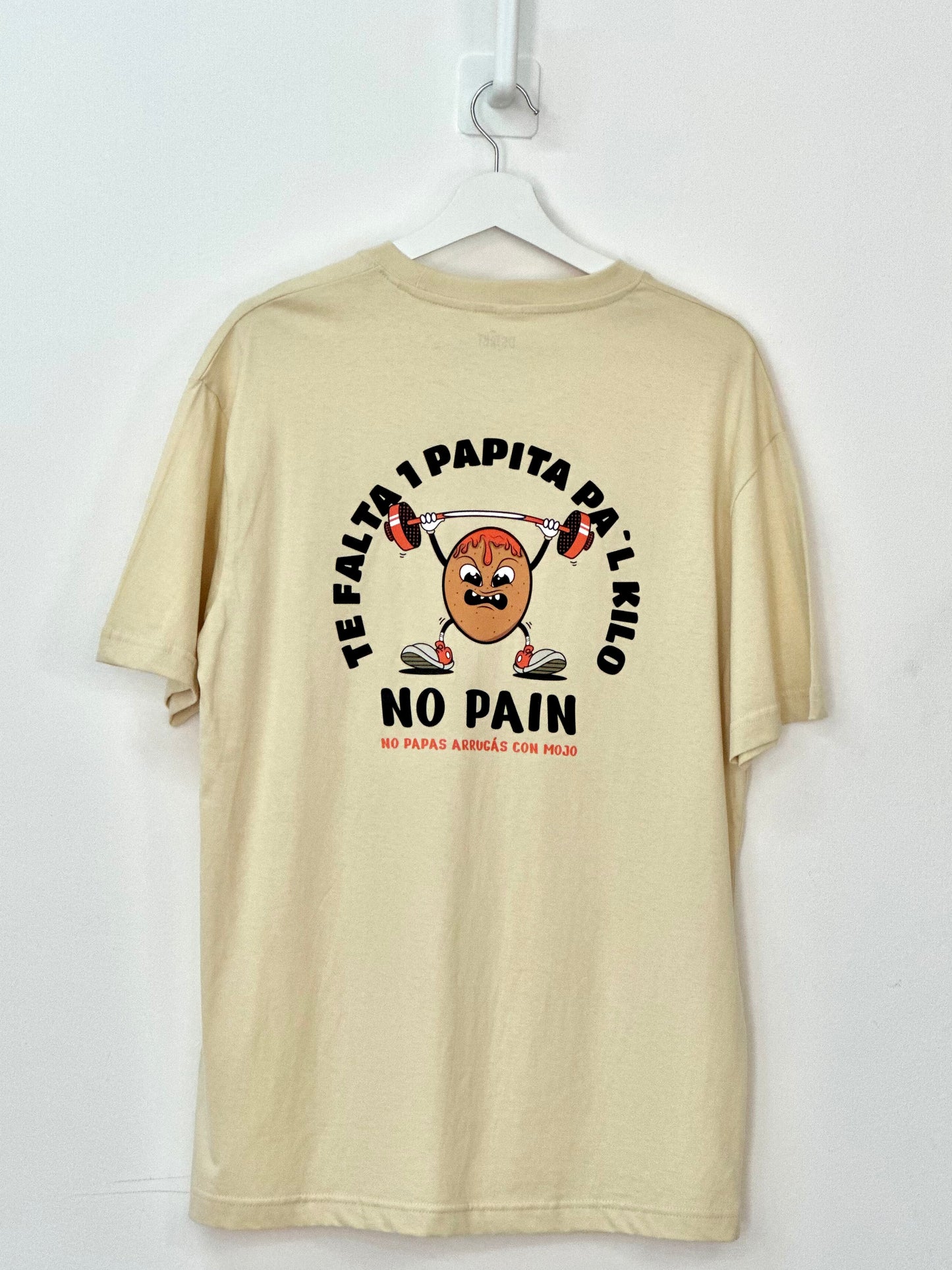 Camiseta Oversize beige "Una Papita pal' kilo" Talla S