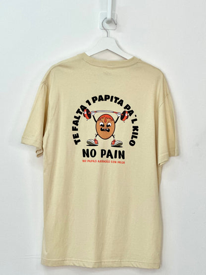 Camiseta Oversize beige "Una Papita pal' kilo" Talla S