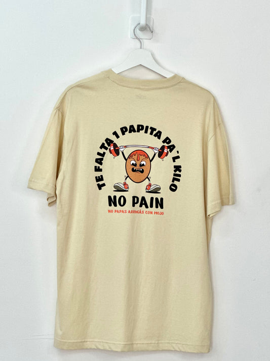 Camiseta Oversize beige "Una Papita pal' kilo" Talla S