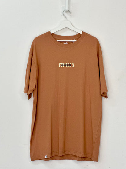Camiseta Oversize Terracota "Adoro Fleje los Burpees" Talla L