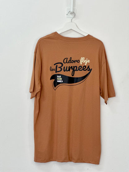 Camiseta Oversize Terracota "Adoro Fleje los Burpees" Talla L