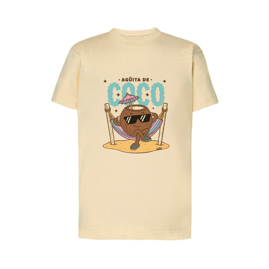 Camiseta Regular Beige Kids "Agüita de coco" Nuevo