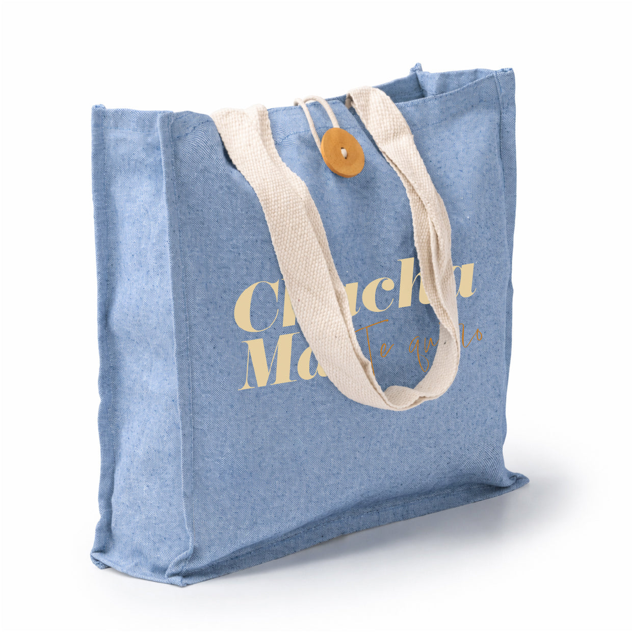 Bolso ¨Chacha Ma, Te quiero" Azul