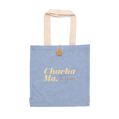 Bolso ¨Chacha Ma, Te quiero" Azul