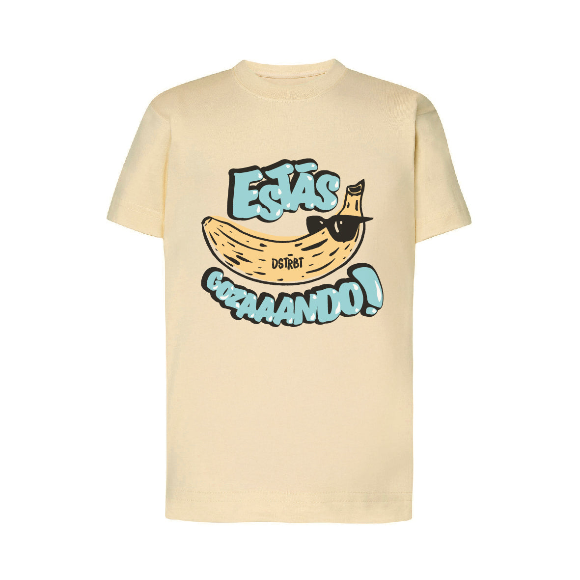 Camiseta Regular Kids Beige "Estás Gozando"