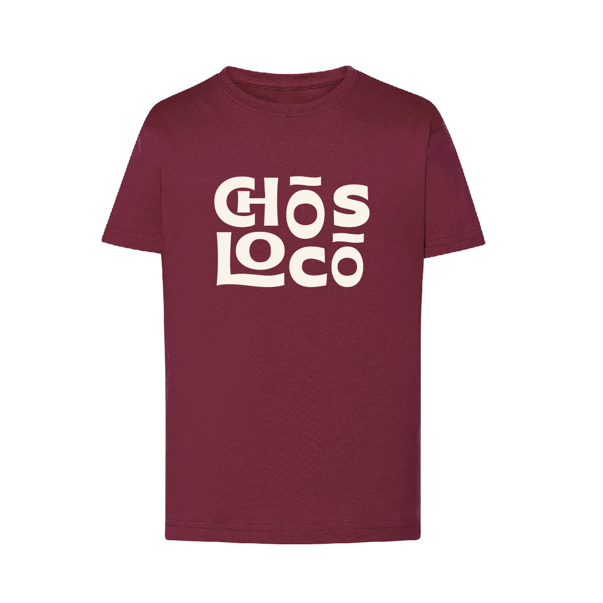 Camiseta Regular Kids Burdeos "Chos Loco"
