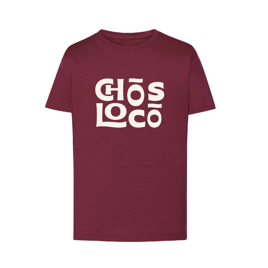 Camiseta Regular Kids Burdeos "Chos Loco"