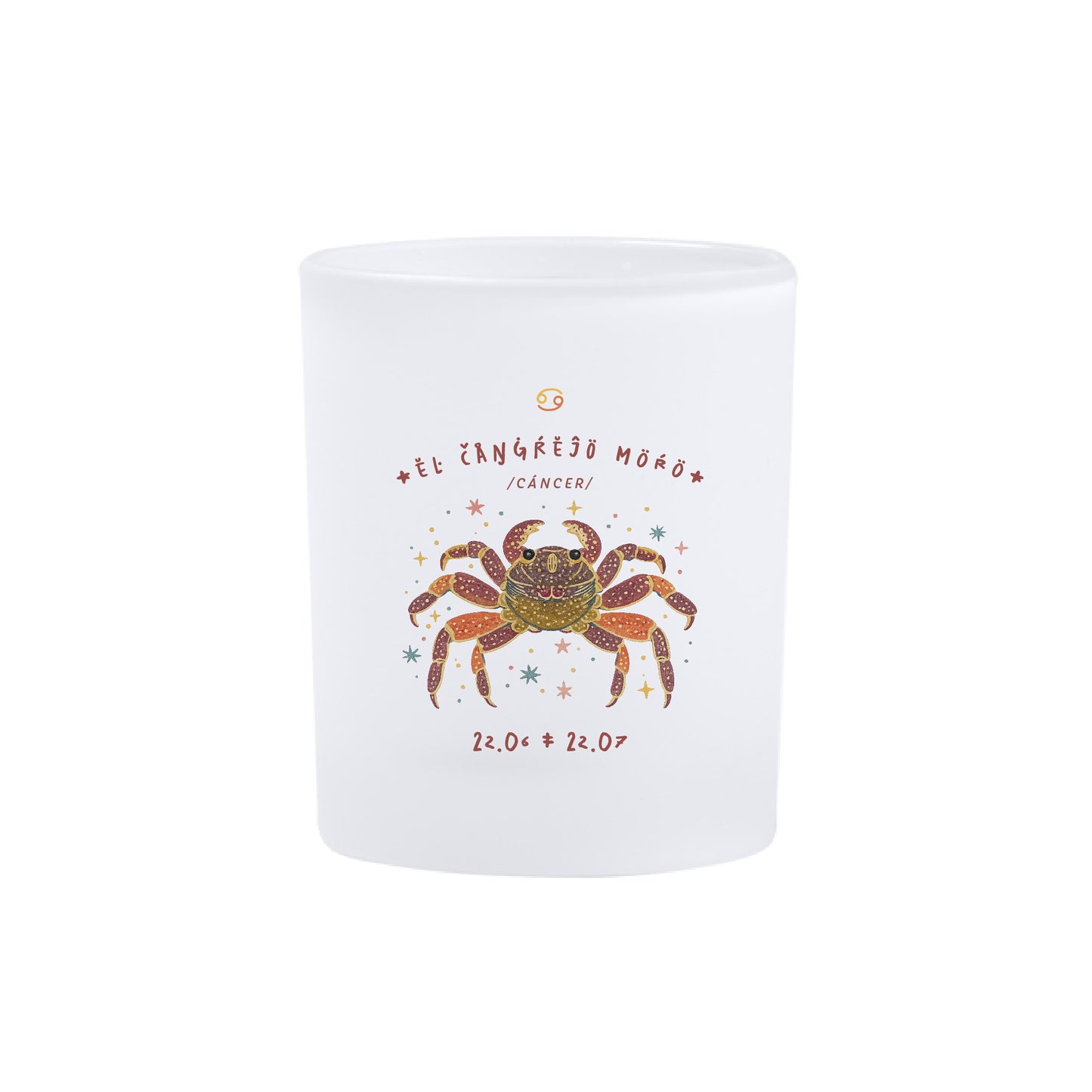 Vaso esmerilado HC "El Cangrejo Moro" (Cáncer) Nuevo diseño