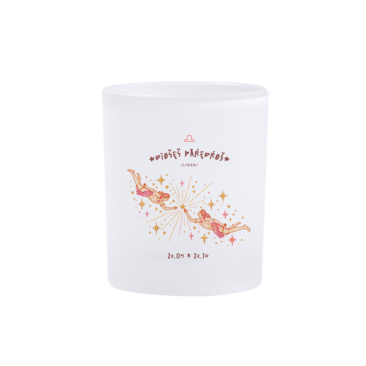 Vaso esmerilado HC "Dioses Paredros" (Libra) Nuevo diseño