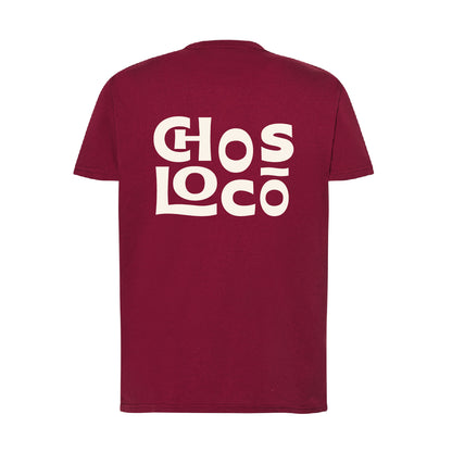 Camiseta corte regular burdeos "Chos loco" Opción 2