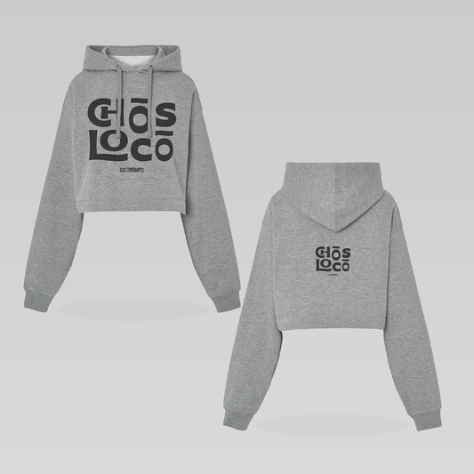 Sudadera crop gris ''Chos loco''