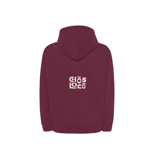 Sudadera Reg Burdeos "Chos, loco"