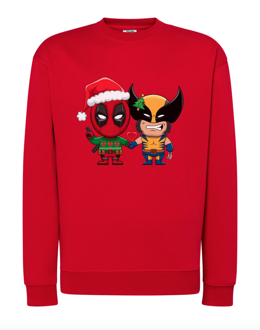 Sudadera roja ''Deadpool&Lobezno''